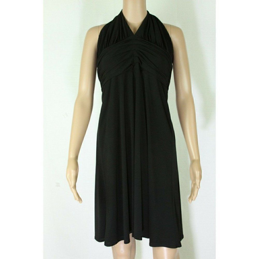 ABS by Allen Schwartz Cocktail Dress Black Halter M